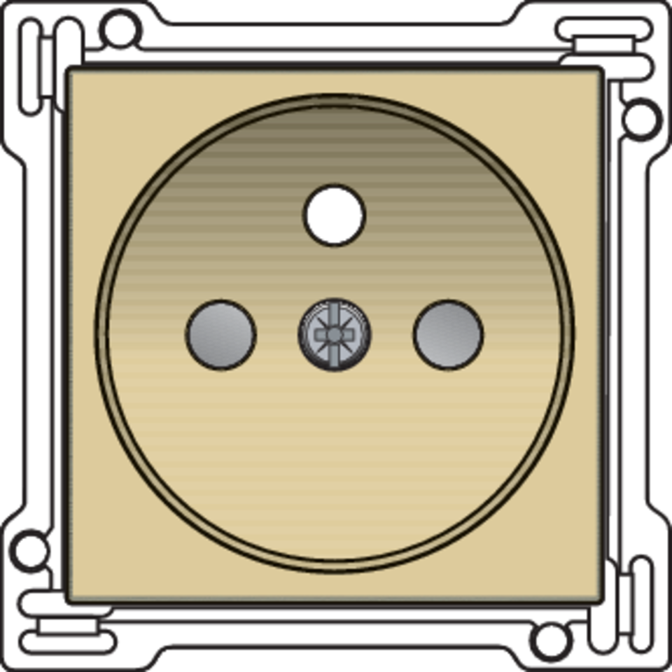 Niko 221-66601: Afwerkingsset voor stopcontact met penaarde en beschermingsafsluiters, inbouwdiepte 28,5 mm, gold coated - Image 2