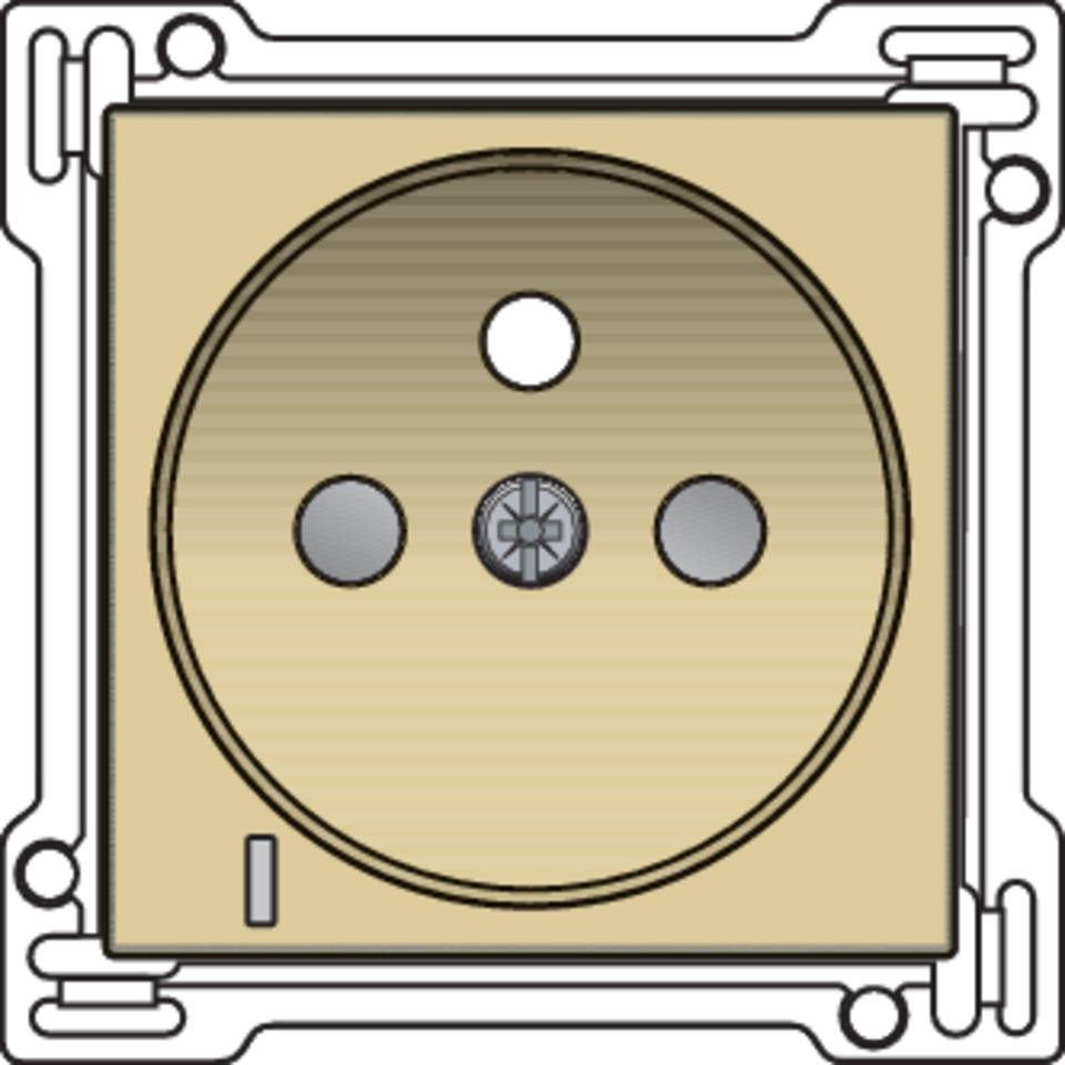 Niko 221-66607: Afwerkingsset met doorschijnende lens voor stopcontact met spanningsaanduiding, penaarde en beschermingsafsluiters, inbouwdiepte 28,5 mm, gold coated - Image 2