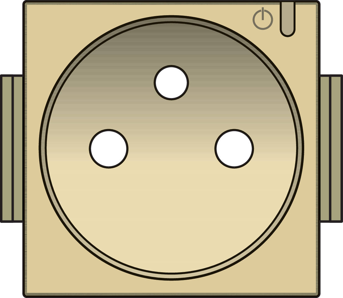 Niko 221-66630: Afwerkingsset voor geconnecteerd schakelbaar stopcontact met penaarde en bedieningsknop, gold coated - Image 2