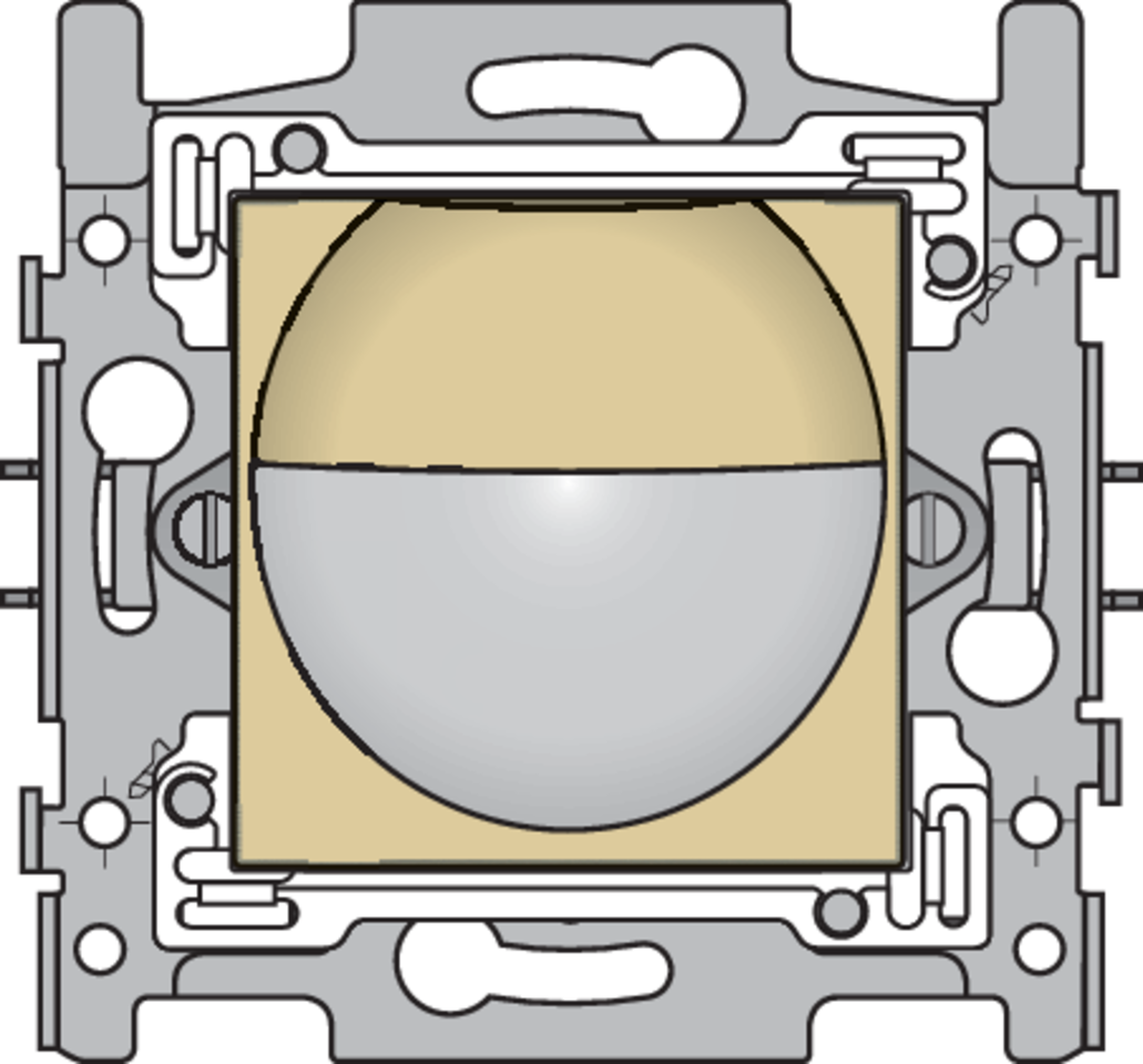 Niko 221-78010: Bewegingsmelder, 230 V, 8 m, 180°, wanddetector, voor inbouwdoos, gold coated - Image 2
