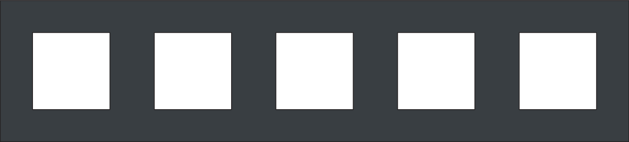 Niko 224-76005: Vijfvoudige afdekplaat, 71 mm centerafstand, Niko Pure alu black brushed - Image 2