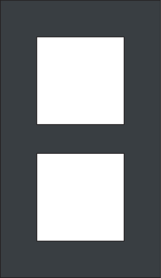 Niko 224-76200: Tweevoudige afdekplaat, 60 mm centerafstand, verticaal, Niko Pure alu black brushed - Image 2