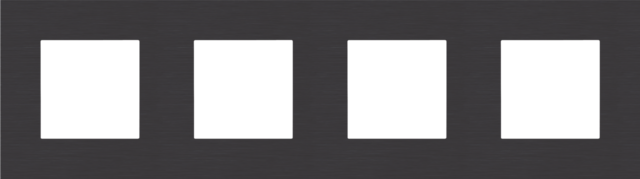 Viervoudige afdekplaat, 71 mm centerafstand, Niko Pure alu b