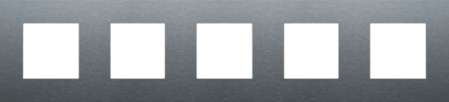 Vijfvoudige afdekplaat, 71 mm centerafstand, Niko Pure alu b