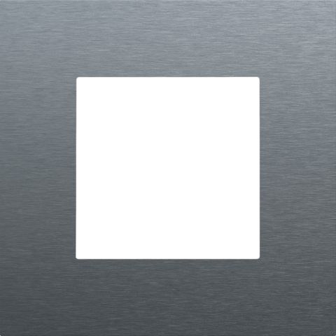 Enkelvoudige afdekplaat, Niko Pure alu blue grey brushed