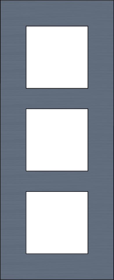 Niko 226-76300: Drievoudige afdekplaat, 60 mm centerafstand, verticaal, Niko Pure alu blue grey brushed - Image 2