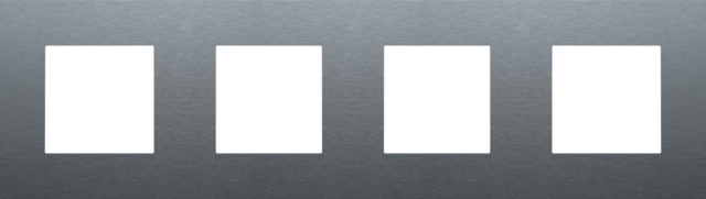 Viervoudige afdekplaat, 71 mm centerafstand, Niko Pure alu b