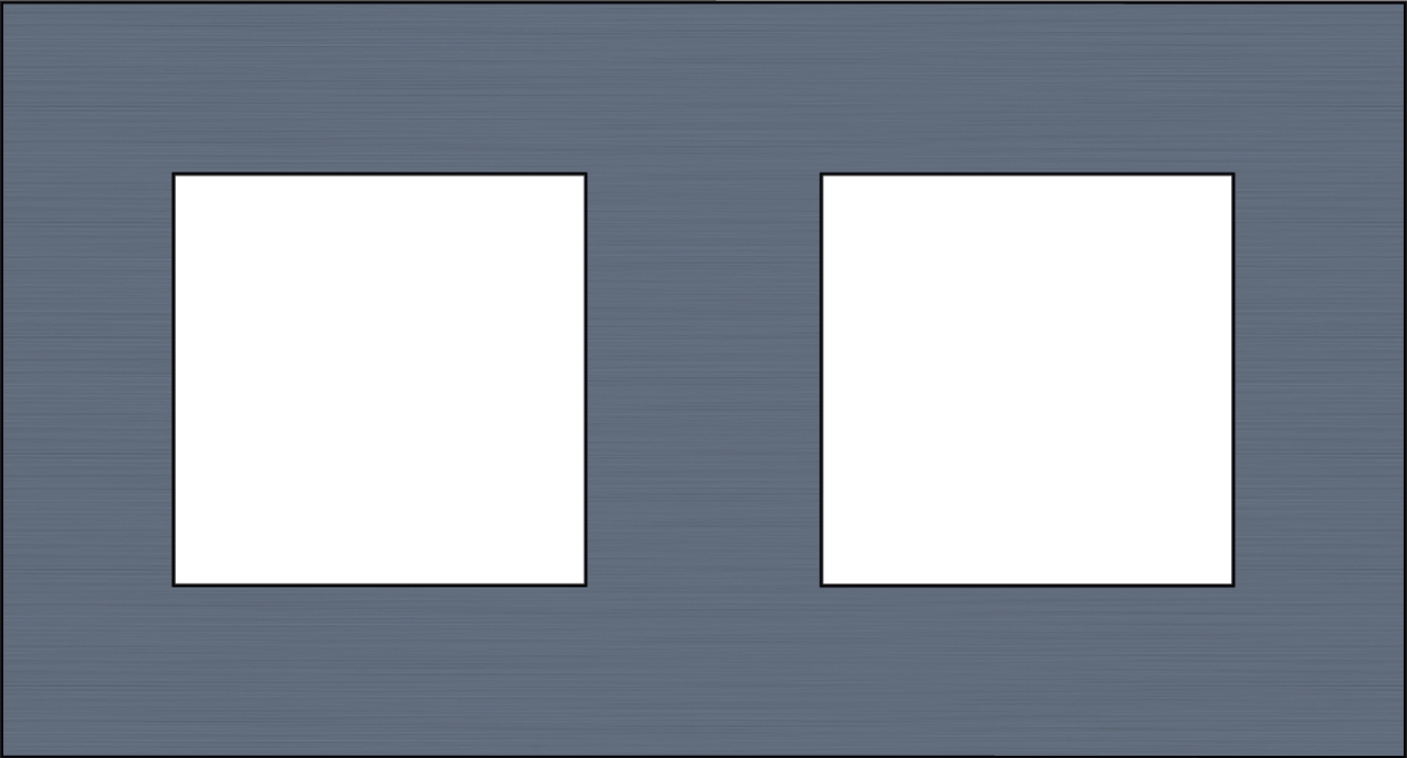 Niko 226-76800: Tweevoudige afdekplaat met 71 mm centerafstand, Niko Pure alu blue grey brushed - Image 2