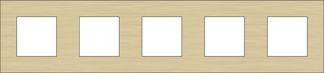 Niko 227-76005: Vijfvoudige afdekplaat, 71 mm centerafstand, Niko Pure alu gold brushed - Image 2