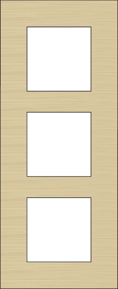 Niko 227-76300: Drievoudige afdekplaat, 60 mm centerafstand, verticaal, Niko Pure alu gold brushed - Image 2