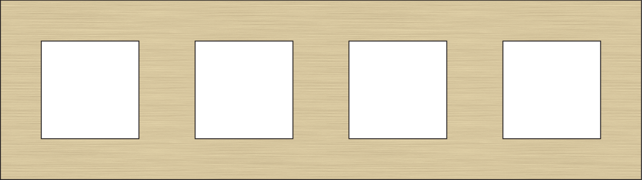 Niko 227-76400: Viervoudige afdekplaat, 71 mm centerafstand, Niko Pure alu gold brushed - Image 2