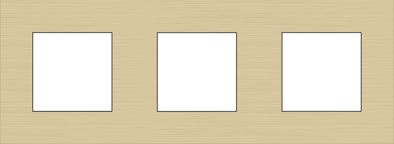 Niko 227-76700: Drievoudige afdekplaat, 71 mm centerafstand, Niko Pure alu gold brushed - Image 2