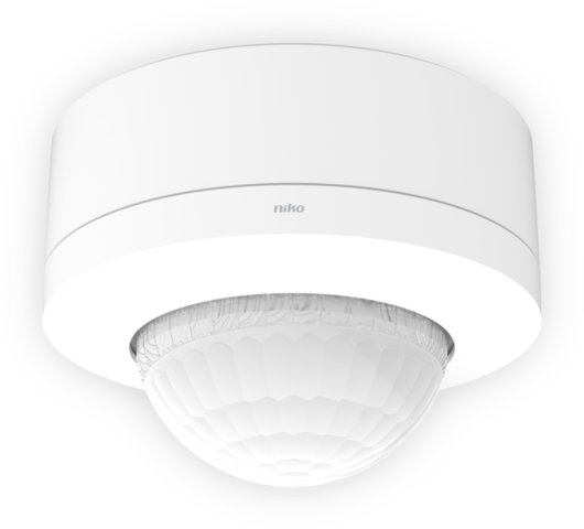 Niko 350-802011: Melder voor hoge plafonds, 360°, 230 V, 40 m, slave, voor opbouw