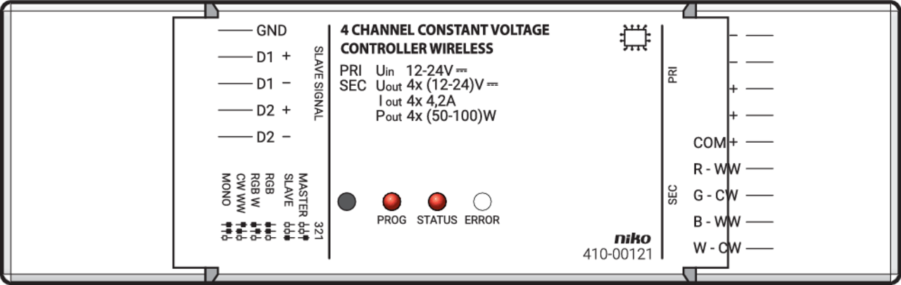 Niko 410-00121: 4-kanaals constant voltage ledcontroller, draadloos - Image 2