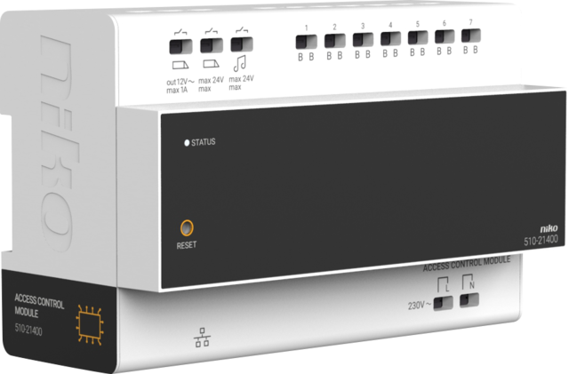 Niko 510-21410: DIN-rail controller voor videobuitenpost, 2-draads, met geïntegreerde voeding