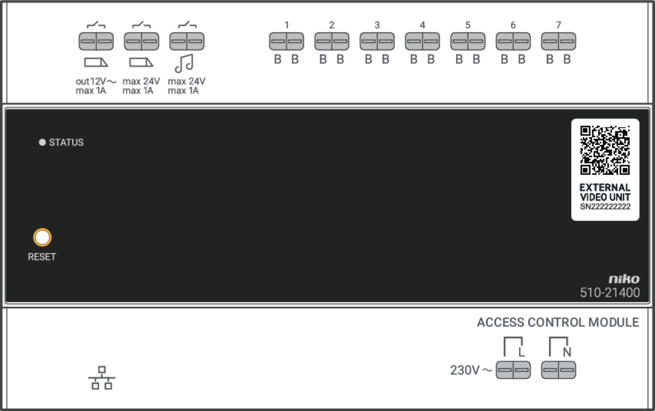 Niko 510-21410: DIN-rail controller voor videobuitenpost, 2-draads, met geïntegreerde voeding - Image 2