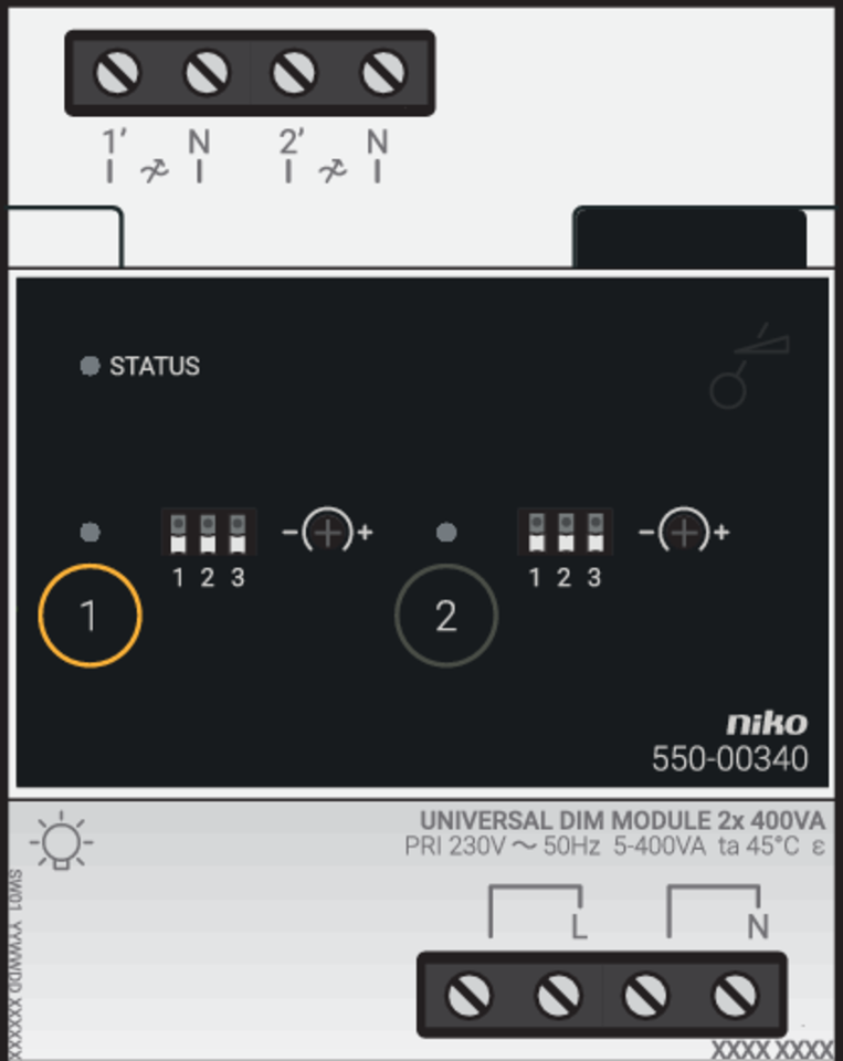 Niko 550-00340: Universele dimmodule 2 x 400 W voor Niko Home Control - Image 2