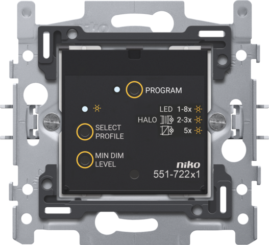 Niko 551-72201: Geconnecteerde dimmer, sokkel, 3-200 W, 2-draads, 60 x 71 mm, klauwbevestiging, Easywave #-technologie