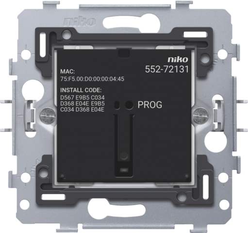Niko 552-72131: Geconnecteerde enkelvoudige schakelaar, sokkel, 10 A, 71 x 71 mm, klauwbevestiging, Zigbee®