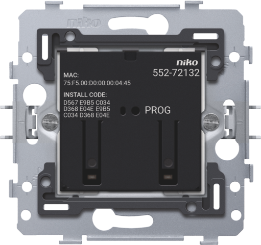 Niko 552-72132: Geconnecteerde tweevoudige schakelaar, sokkel, 2 x 10 A (totaal max. 16 A),71 x 71 mm, klauwbevestiging, Zigbee®