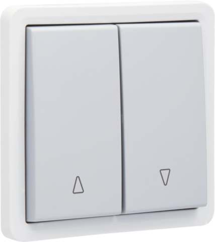 Niko 700-35915: Spuitwaterdichte rolluikdrukknop 10 A/250 Vac, mechanisch vergrendeld en elektrisch gescheiden, met insteekklemmen, grijs