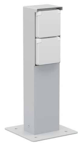 Spuitwaterdichte tuinpaal met tweevoudig stopcontact, penaar