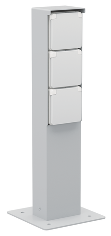 Spuitwaterdichte tuinpaal met drievoudig stopcontact, penaar