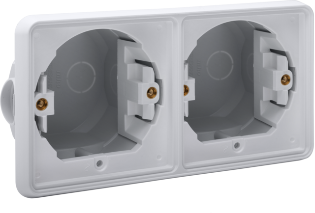 Spuitwaterdichte tweevoudige horizontale inbouwdoos voor twe