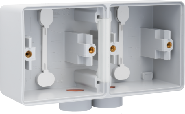 Spuitwaterdichte dubbele horizontale opbouwdoos met één twee