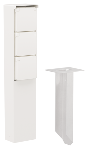 Spuitwaterdichte tuinpaal met drievoudig stopcontact, penaar