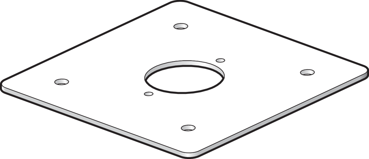 Niko 701-36709: Poedergelakte grondplaat voor spuitwaterdichte tuinpaaltjes, wit - Image 2