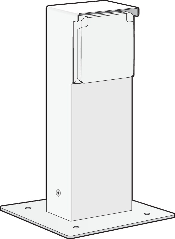 Niko 701-36715: Spuitwaterdichte tuinpaal met enkelvoudig stopcontact, penaarde en grondplaat, wit - Image 2