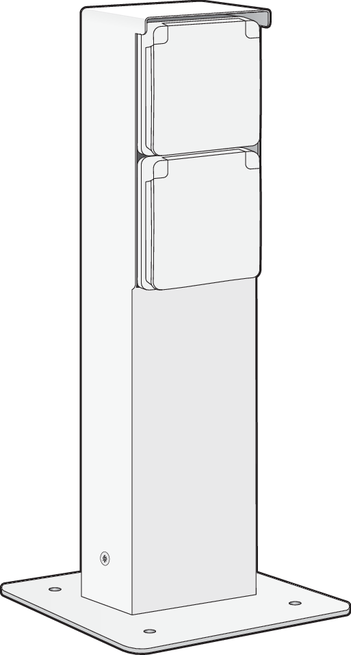 Niko 701-36725: Spuitwaterdichte tuinpaal met tweevoudig stopcontact, penaarde en grondplaat, wit - Image 2