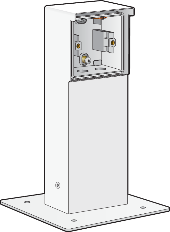 Niko 701-36910: Spuitwaterdichte tuinpaal met grondplaat voor één Niko Hydro functie, wit - Image 2