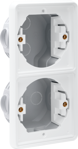 Spuitwaterdichte tweevoudige verticale inbouwdoos voor twee