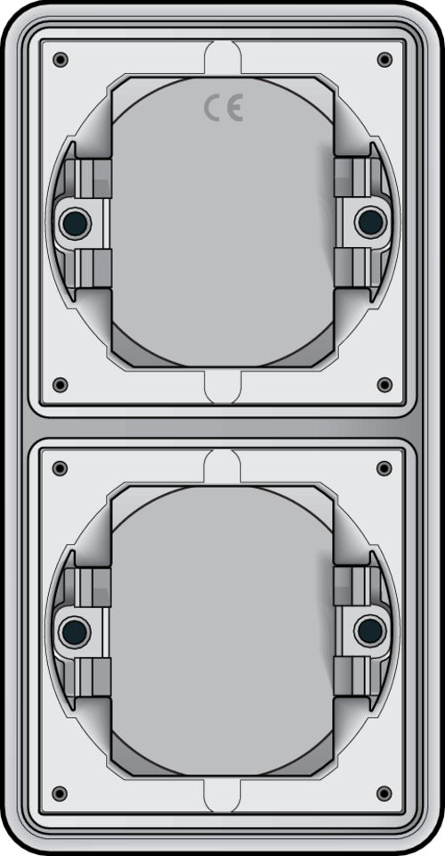 Niko 701-74000: Spuitwaterdichte tweevoudige verticale inbouwdoos voor twee functies, wit - Image 2