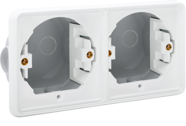 Spuitwaterdichte tweevoudige horizontale inbouwdoos voor twe