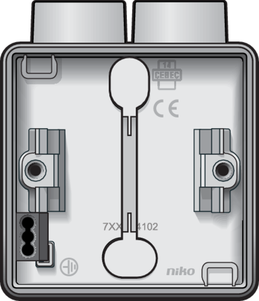 Niko 701-84102: Spuitwaterdichte enkelvoudige opbouwdoos met één tweevoudige M20-ingang voor één functie, wit - Image 2