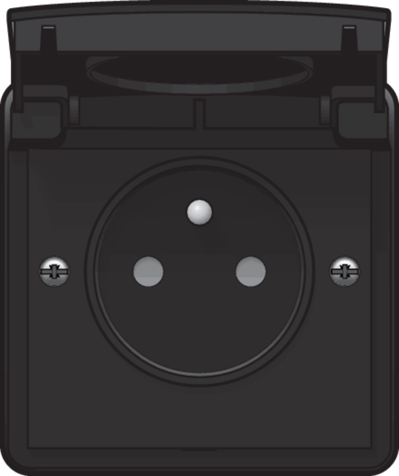 Niko 761-36600: Spuitwaterdicht stopcontact 16 A/250 Vac met penaarde, beschermingsafsluiters en met schroefklemmen, zwart - Image 2