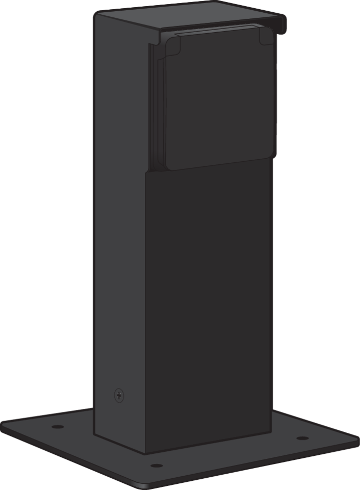 Niko 761-36715: Spuitwaterdichte tuinpaal met enkelvoudig stopcontact, penaarde en grondplaat, zwart - Image 2