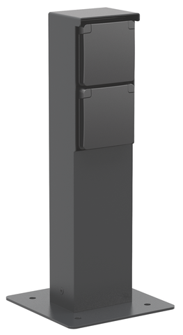 Spuitwaterdichte tuinpaal met tweevoudig stopcontact, penaar