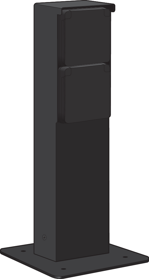 Niko 761-36725: Spuitwaterdichte tuinpaal met tweevoudig stopcontact, penaarde en grondplaat, zwart - Image 2