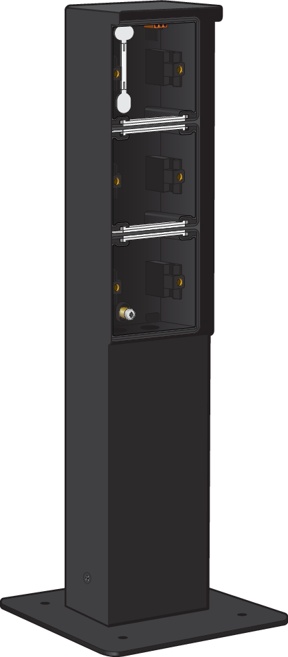 Niko 761-36930: Spuitwaterdichte tuinpaal met grondplaat voor drie Niko Hydro functies, zwart - Image 2