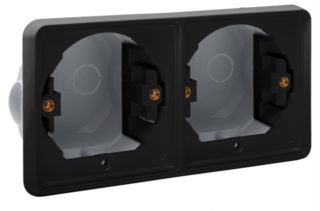 Spuitwaterdichte tweevoudige horizontale inbouwdoos voor twe