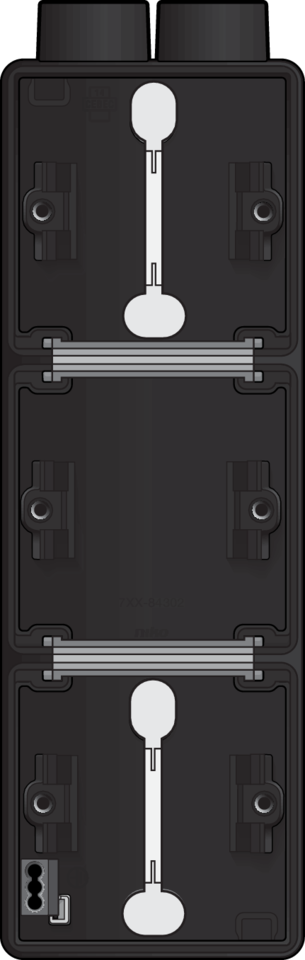 Niko 761-84302: Spuitwaterdichte drievoudige verticale opbouwdoos met één tweevoudige M20-ingang voor drie functies, zwart - Image 2