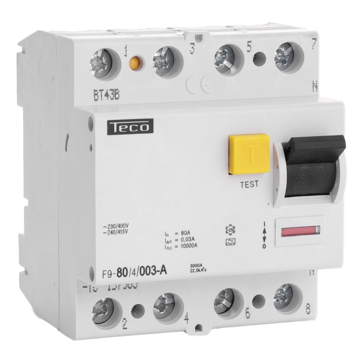 Diff. schak. Teco 4P 80A 30mA Type A