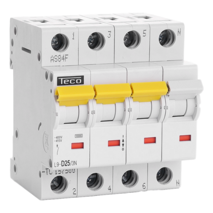 Automaat Teco 3N 25A 10kA Curve D
