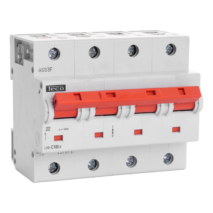 Automaat Teco 4P 100A 20kA Curve C