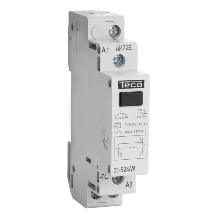 Teco Z9S24W: Teleruptor 1 wisselcontact, spoelspanning 24Vac modulair 1 module - 157751