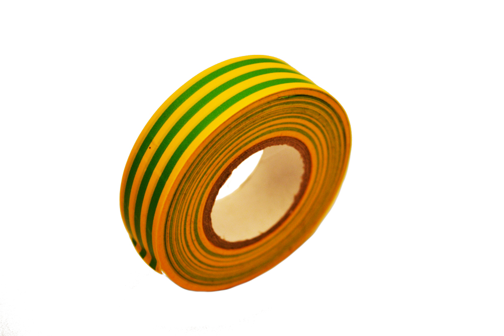 Muller Fix TP151920GY: Isolatietape Lengte 20m, Dikte 0.15mm, Breedte 19mm – Groen Geel – Flame Retardant Bsen 60454-3
